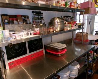 Large Stainless Steel Table with 2 Rack