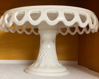Milk Glass Cake Stand