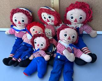 7 Raggedy Andy Dolls $32.00