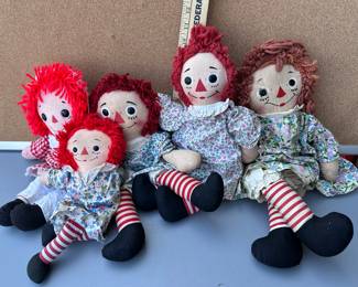5 Raggedy Ann Dolls #8 $28.00