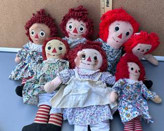 8 Raggedy Ann Dolls $40.00