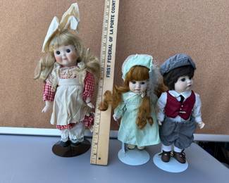 3 Porcelain Dolls $18.00