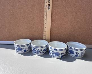 4 Blue Onion Ramekins $20.00