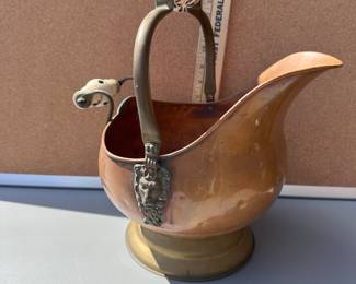Copper Coal Bucket $55.00 has a crack handle