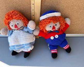 2 Crochet Raggedy Ann and Andy Dolls $6.00