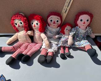 5 Raggedy Ann Dolls #3 $25.00