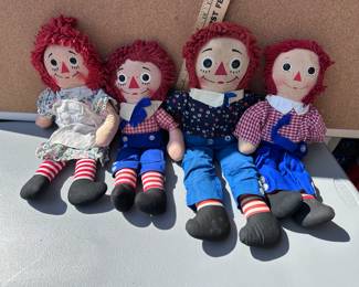 4 Raggedy Ann and Andy Dolls $20.00