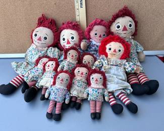 12 Raggedy Ann Dolls $60.00