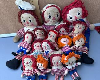 16 Raggedy Andy Dolls $55.00