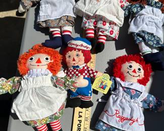 6 Small Raggedy Ann Dolls $18.00