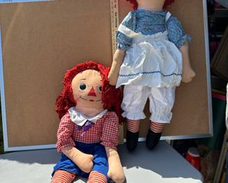 2 Large Raggedy Ann and Andy Dolls $16.00
