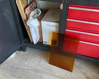 A lot of Stain glass pieces.