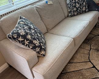 Beautiful Neutral Sofa with studded accents.