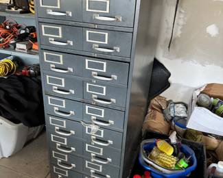 metal file cabinet card catalog style