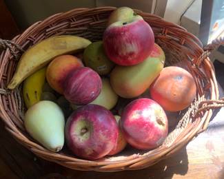 Basket of Italian alabaster stone fruit