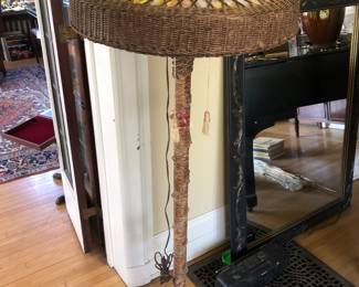 Antique wicker floor lamp