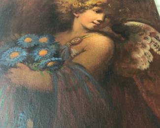 Cherub oil painting signed Zoltan Veress or Veress Zoltan 1923, Hungarian 1888-1935