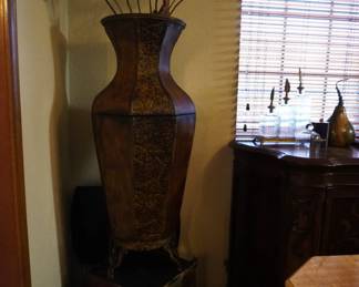 large metal vase