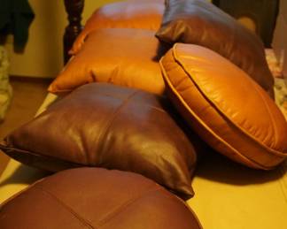 leather throw pillows