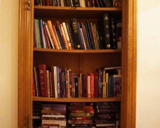 books, VCR tapes, DVDs