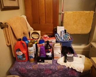 towels, cleaners, household items