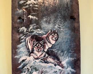 Wolf Painting on Shingle