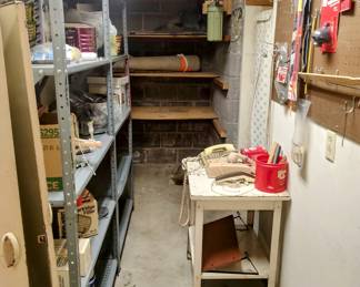 Shelves & Cool little phone/workspace table and phones we lived on in our Teenage years. You know what age group I'm talking to 😊