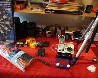 phone, camera, tripods