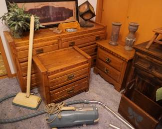 dresser and night stands, vintage vacuum