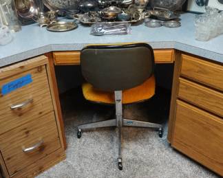 desk chair, silver plate