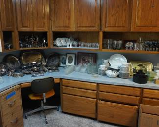 dishes, silver plate,