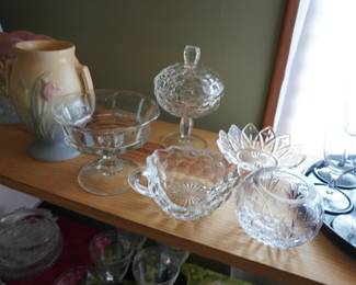 glassware-Fostoria and cut glass