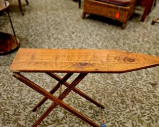 Home made primitive wooden ironing board