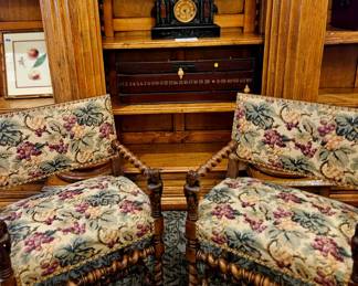 Louis XIII WALNUT armchairs set of 2