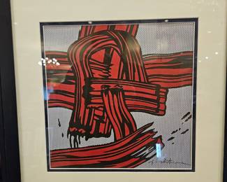 Roy Lichenstein 1960s pop art lithograph, signed