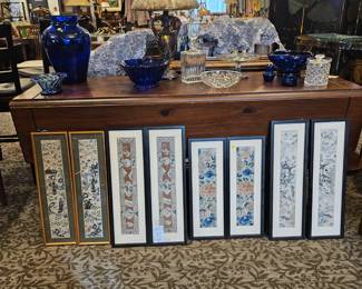 Chinese brocade panels