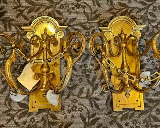 Wow! Brass Hollywood Regency style oversized hanging lamps with incredible detail