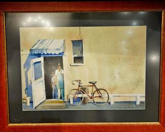 1970s California artist watercolor, original signed and numbered