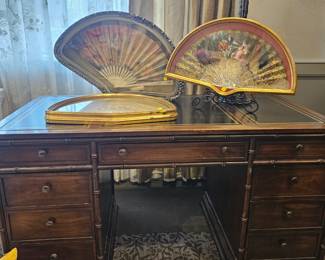 Beautiful MCM desk with leather top