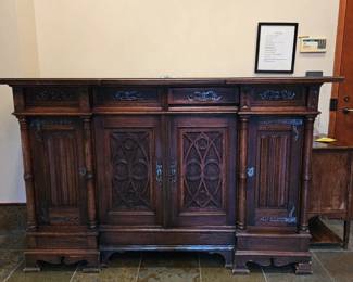 Arts and crafts divine carving sideboard