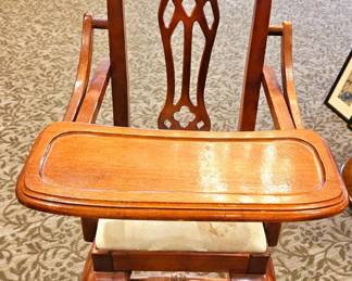Edwardian wooden high chair