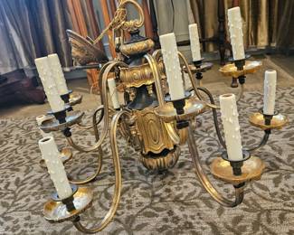 Stunning black and dore gold chandeliere, statement piece