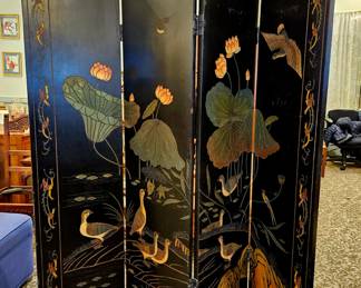 Mcm Asian wood room divider