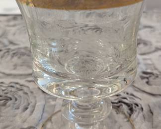 Set of 4 medici murano crystal goblet, hand gilt