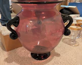 Glass art hand blown vessel was made specifically by artist for the Seattle Mens Chorus. Signed and dated