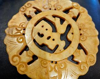 Stunning carved jade amulet