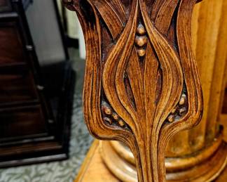 Close up of carving on chairs