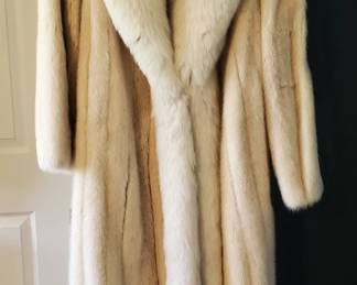 Blond mink full length coat