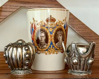 Salt & Pepper Shakers & Commemorative Cup