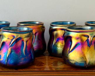 Vintage Magic Sands Iridescent Candle Holders